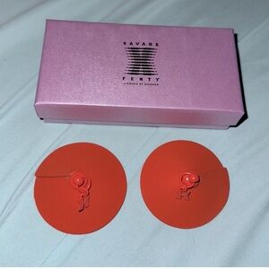 Savage x Fenty faux leather ALL DOLLED UP orange pasties, brand new in box